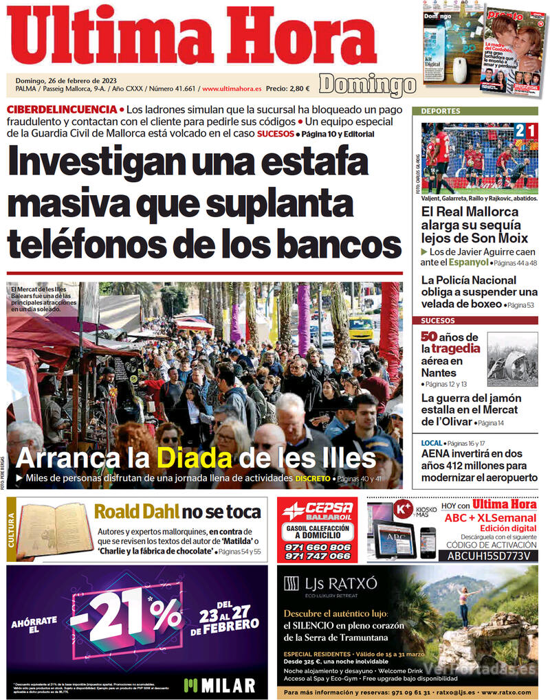 Portada Última Hora 2023-02-27