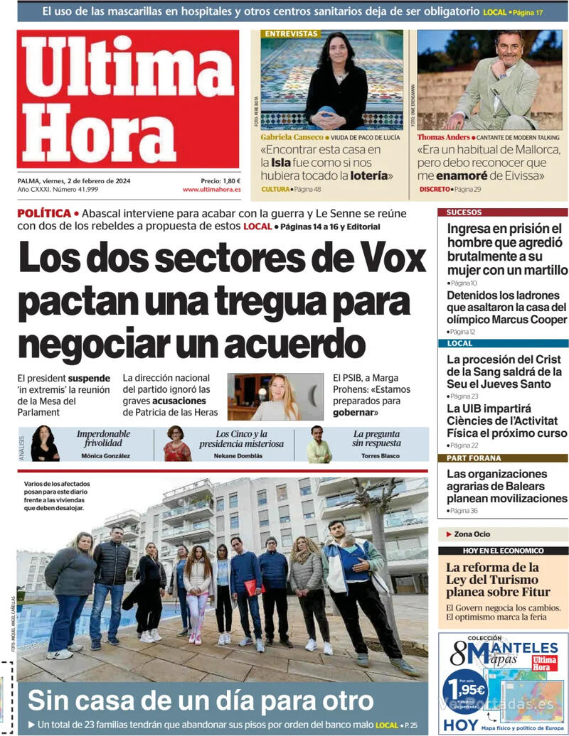 Portada Última Hora 2024-02-03