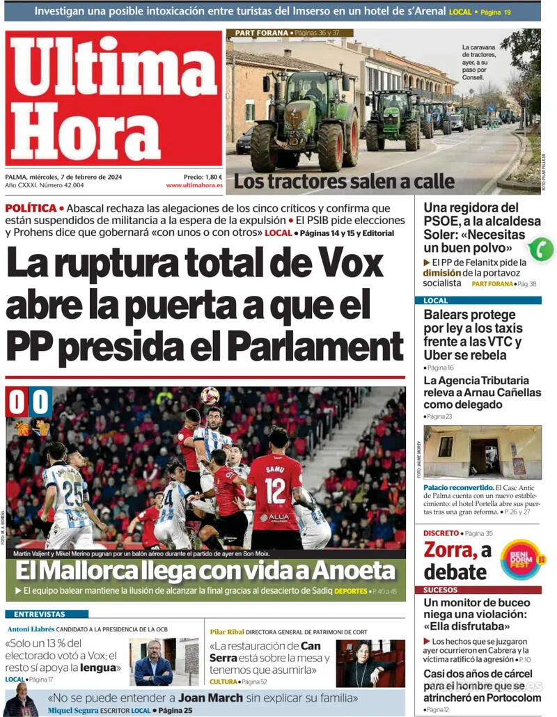 Portada Última Hora 2024-02-08