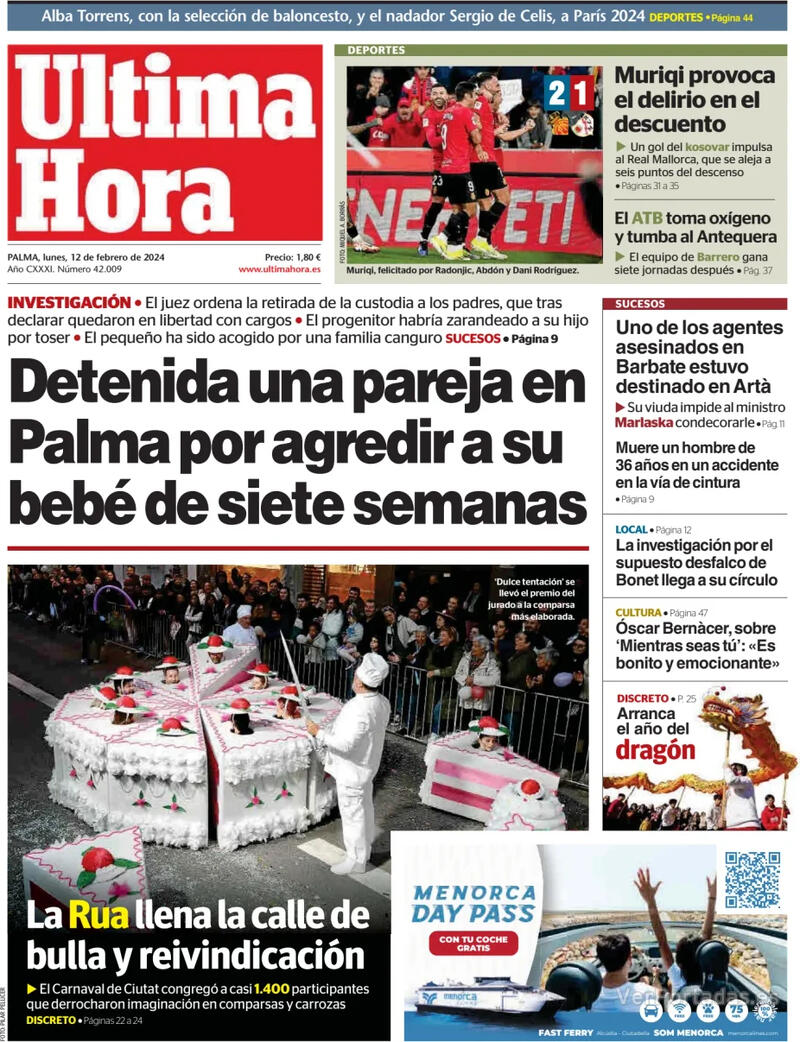 Portada Última Hora 2024-02-13