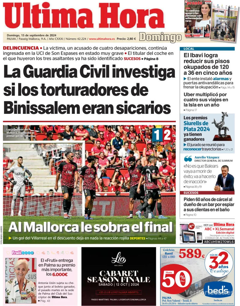 Portada Periódico de Ibiza y Formentera 2024-09-15