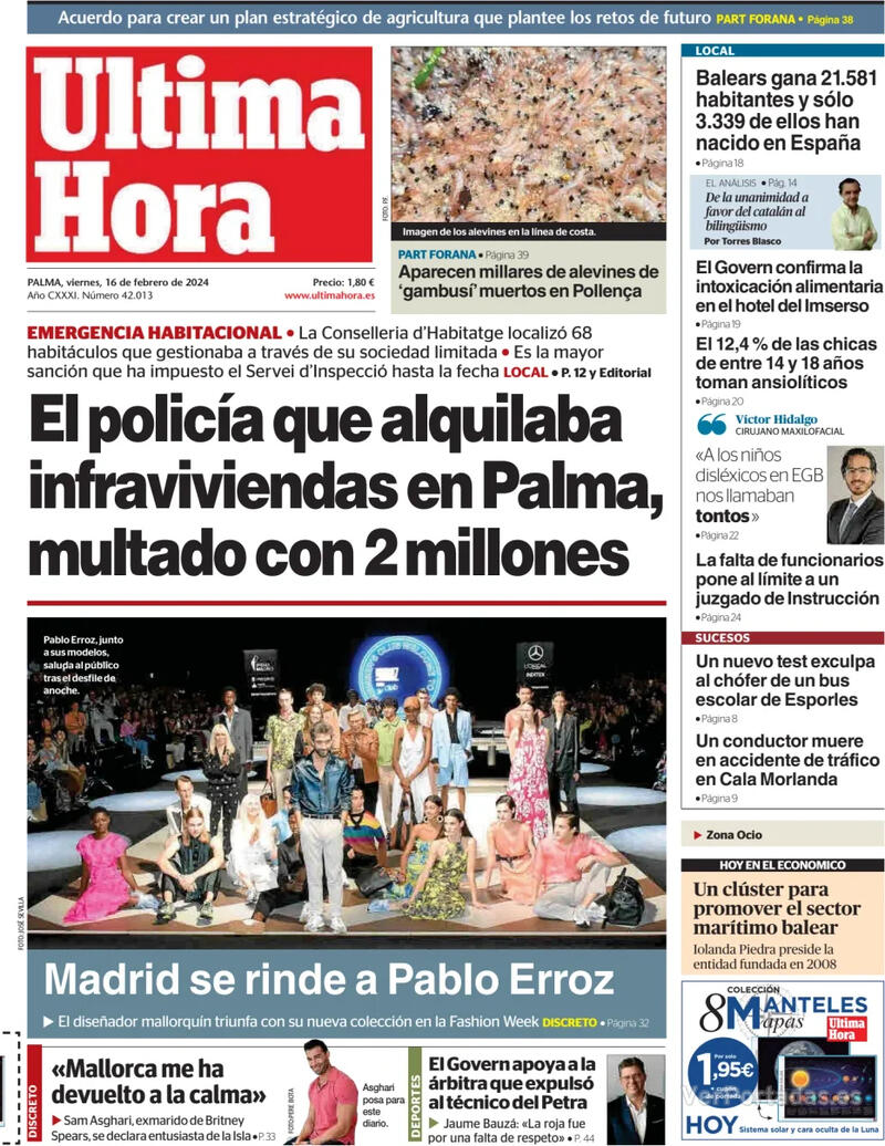 Portada Última Hora 2024-02-17