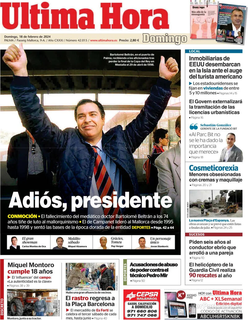 Portada Última Hora 2024-02-19