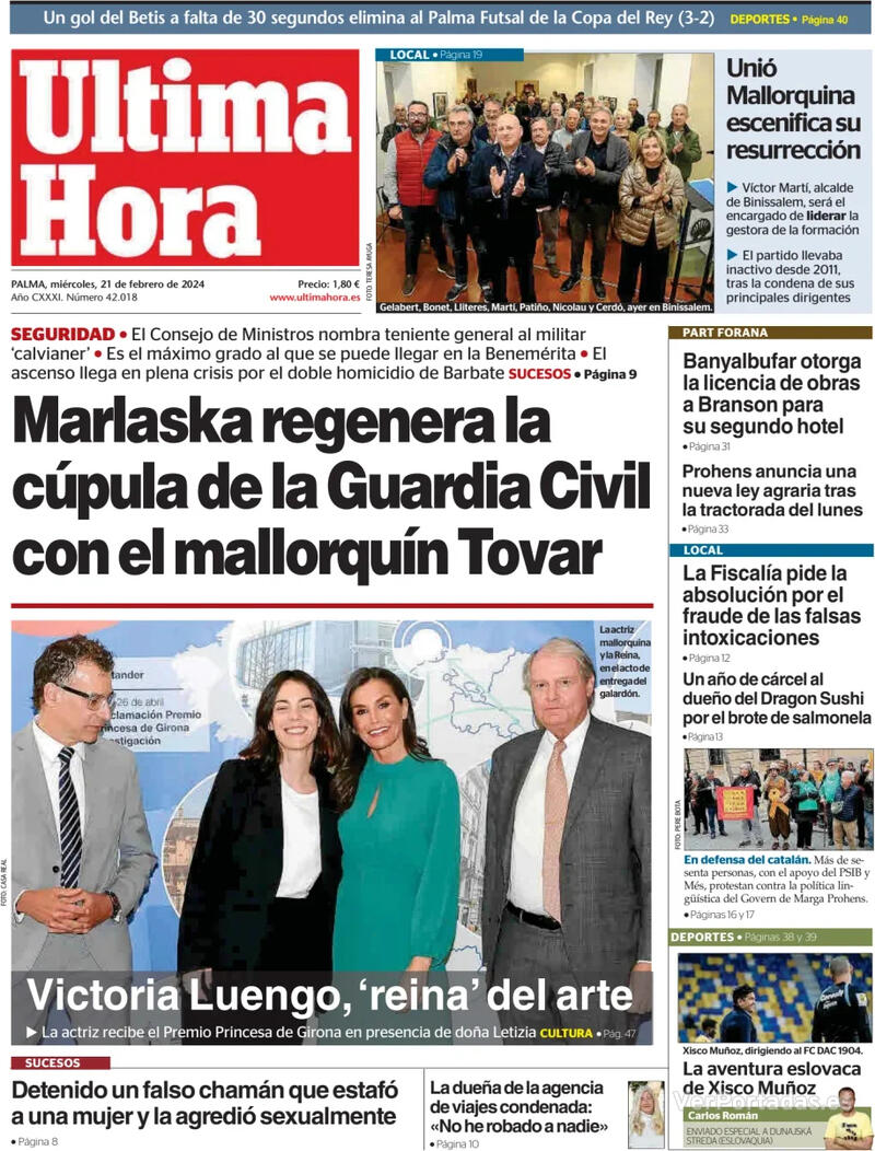 Portada Última Hora 2024-02-22