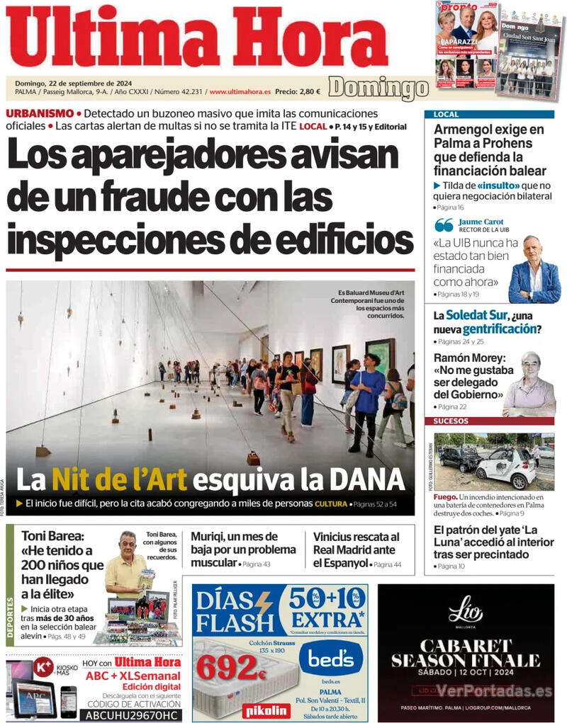 Portada Periódico de Ibiza y Formentera 2024-09-22