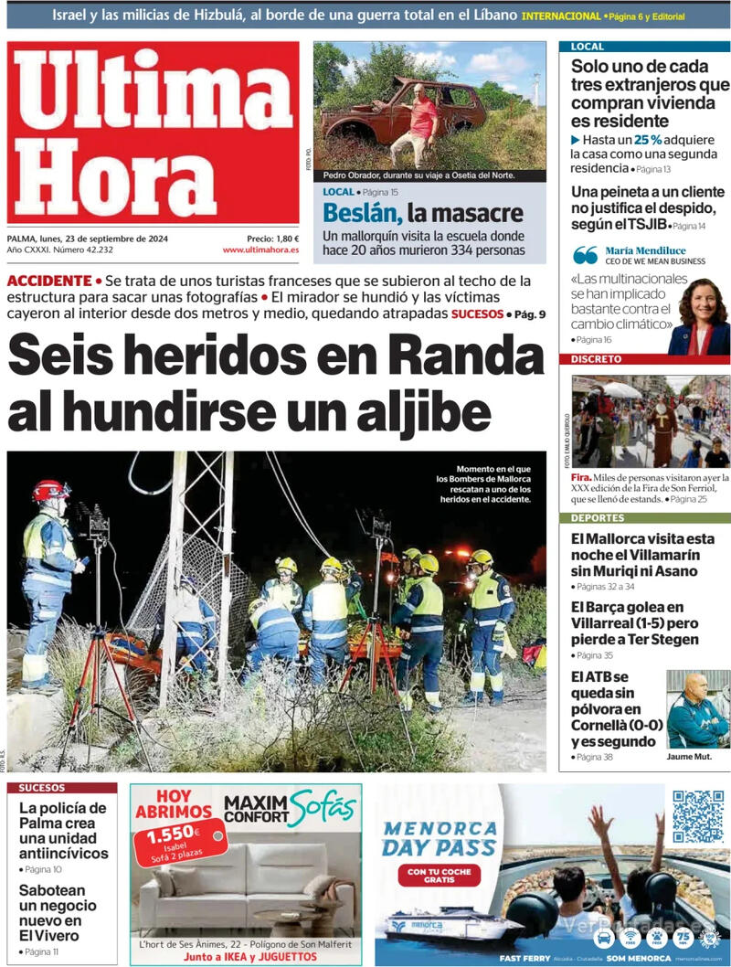 Portada Periódico de Ibiza y Formentera 2024-09-23