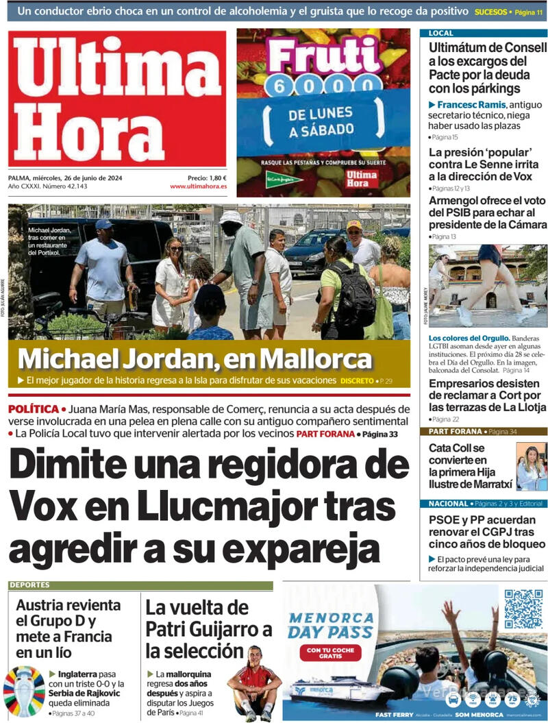 Portada Periódico de Ibiza y Formentera 2024-06-26