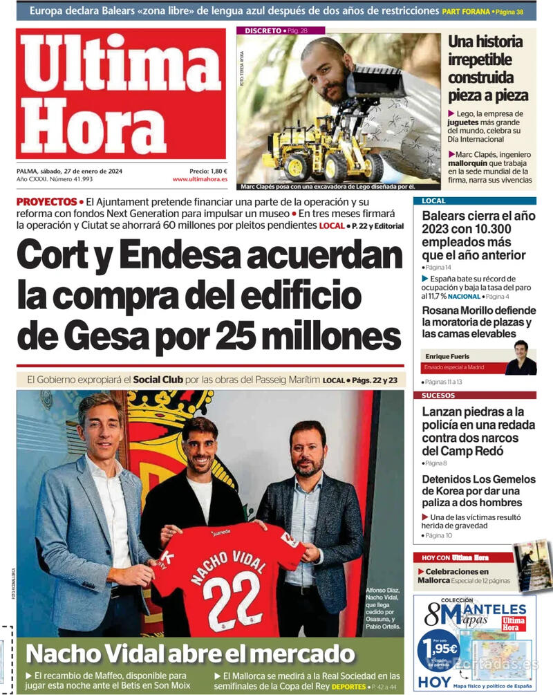 Portada Última Hora 2024-01-28