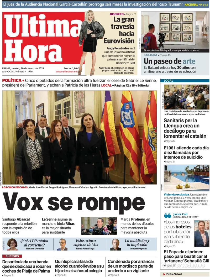 Portada Última Hora 2024-01-31