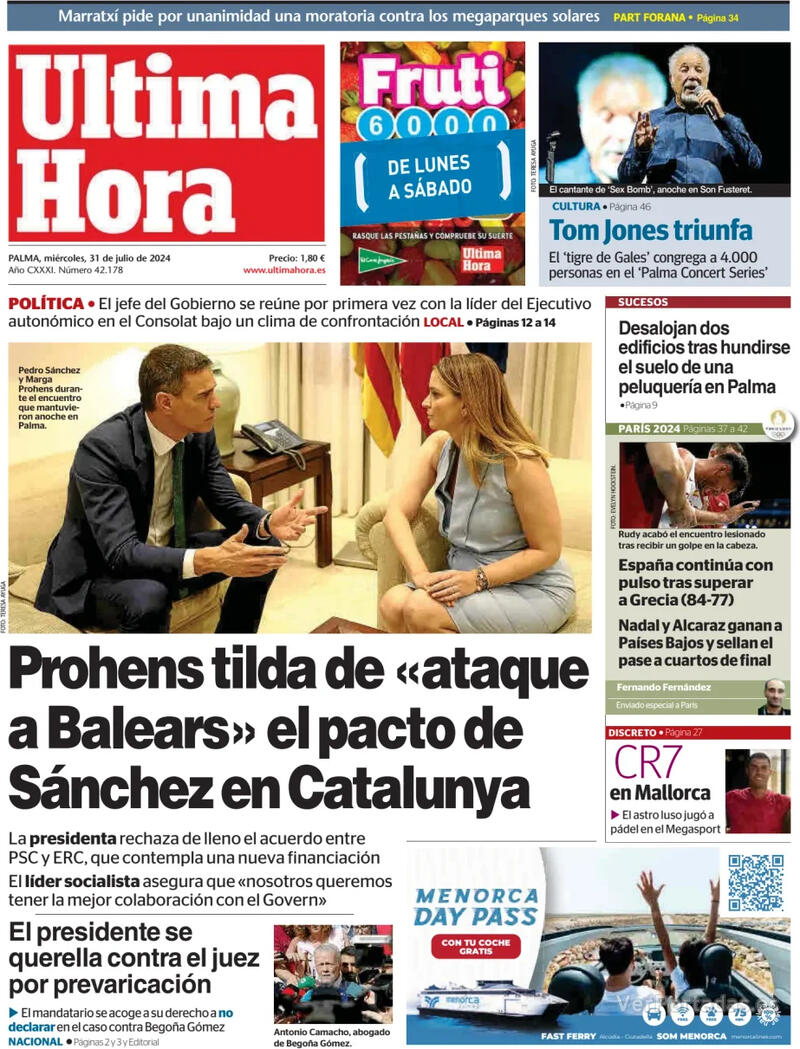 Portada Periódico de Ibiza y Formentera 2024-07-31