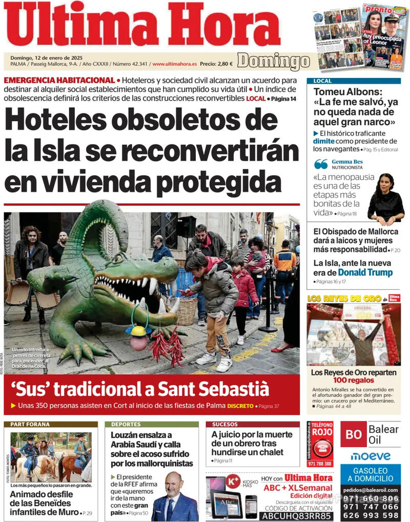 Portada Periódico de Ibiza y Formentera 2025-01-12