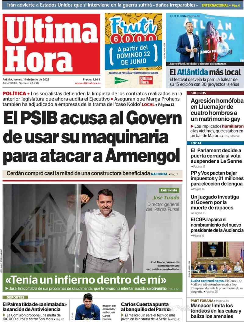 Portada Canarias 7 2025-06-19