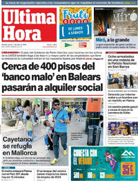 Portada periódico Última Hora