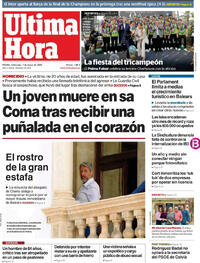 Portada periódico Última Hora