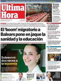Portada periódico Última Hora
