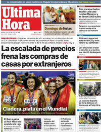 Portada periódico Última Hora