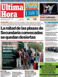 Portada periódico Última Hora