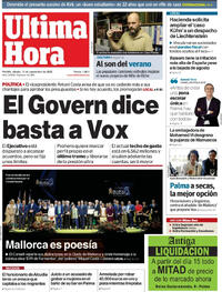 Portada Última Hora 2025-09-13
