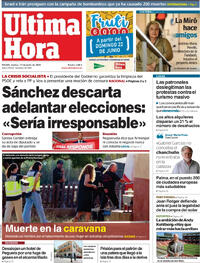 Portada periódico Última Hora