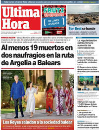 Portada periódico Última Hora