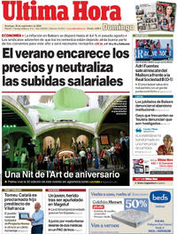 Portada periódico Última Hora